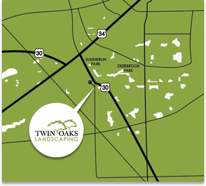 Map of Twin Oaks Landscaping, Oswego, IL
